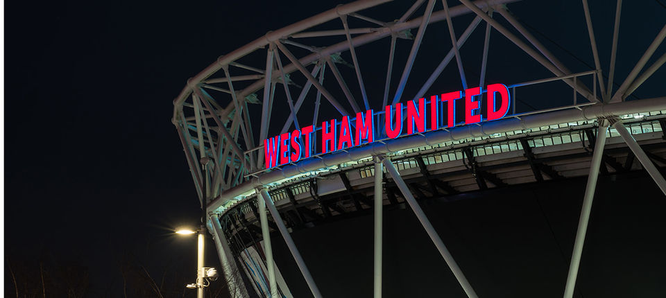 illuminated led signs – West Ham United Stadium