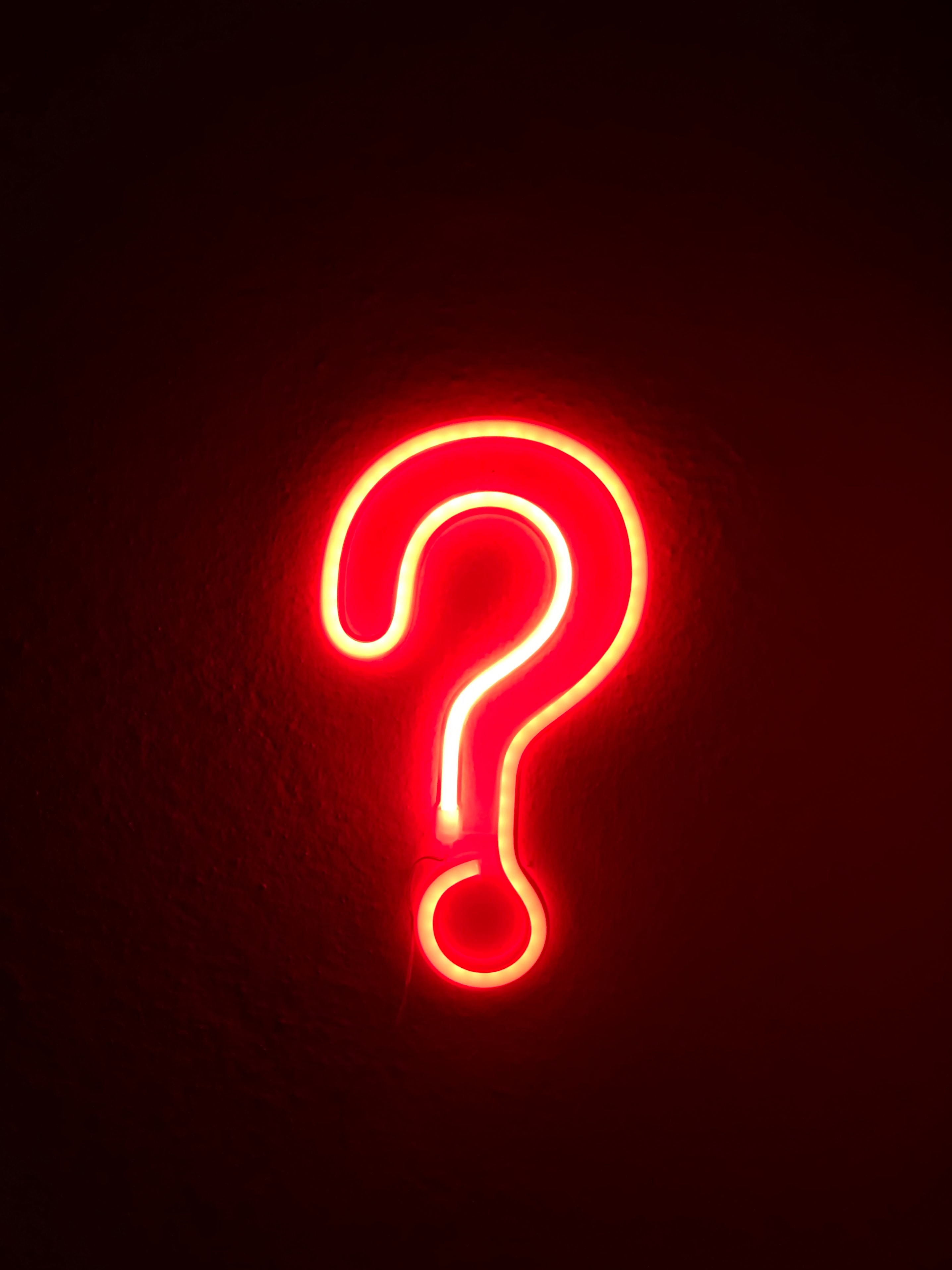 LED light question mark for asking questions to your signage provider